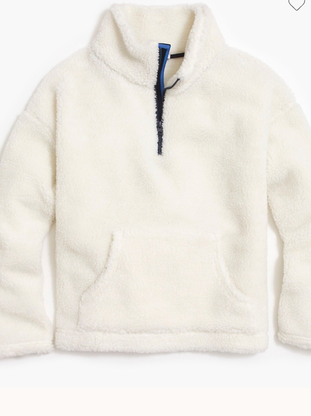 J. Crew Women's Ivory Sherpa Popover Jacket XXL Classic Preppy Coastal Gorpcore